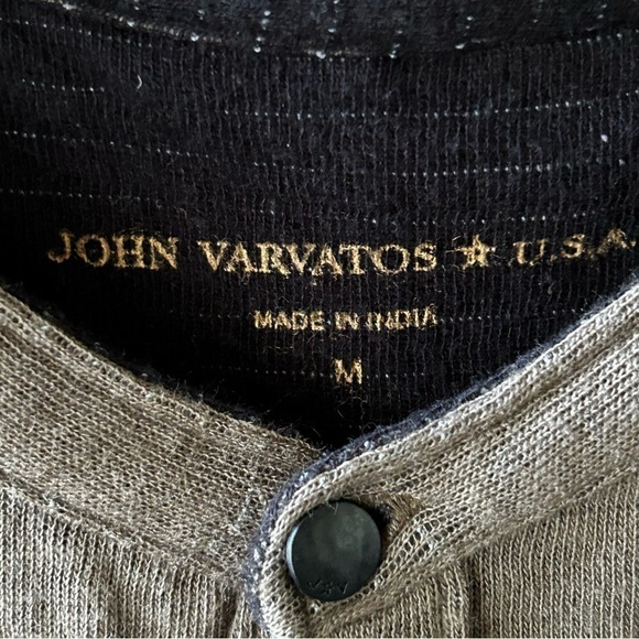 John Varvatos Joaquin Easy Double Knit Shirt Raw Hem | Moss Green | Siz… - Picture 5 of 8